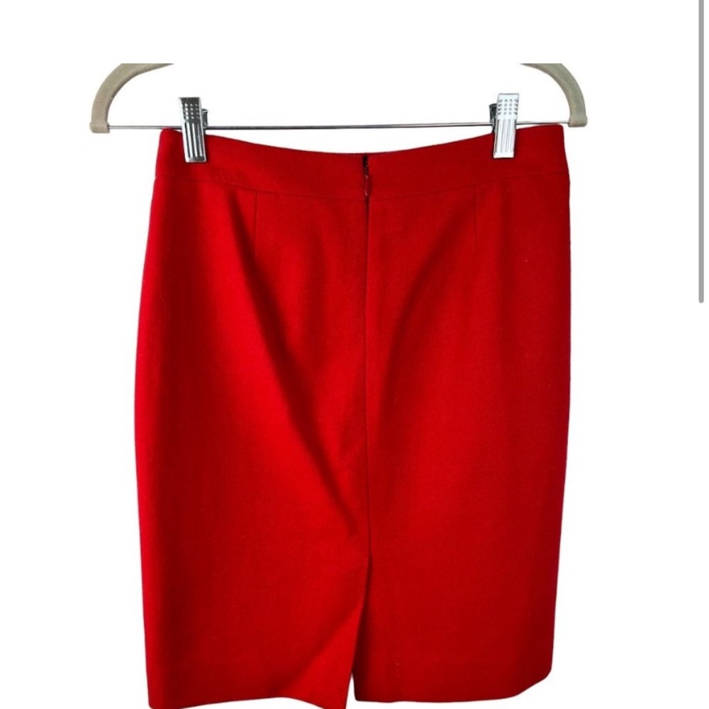 J. Crew The Pencil Skirt Vibrant Red Wool Blend Pencil Skirt, Size 8